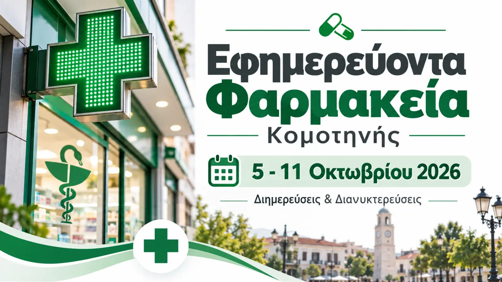 Κομοτηνή: Τα εφημερεύοντα φαρμακεία από 5 έως 11 Οκτωβρίου