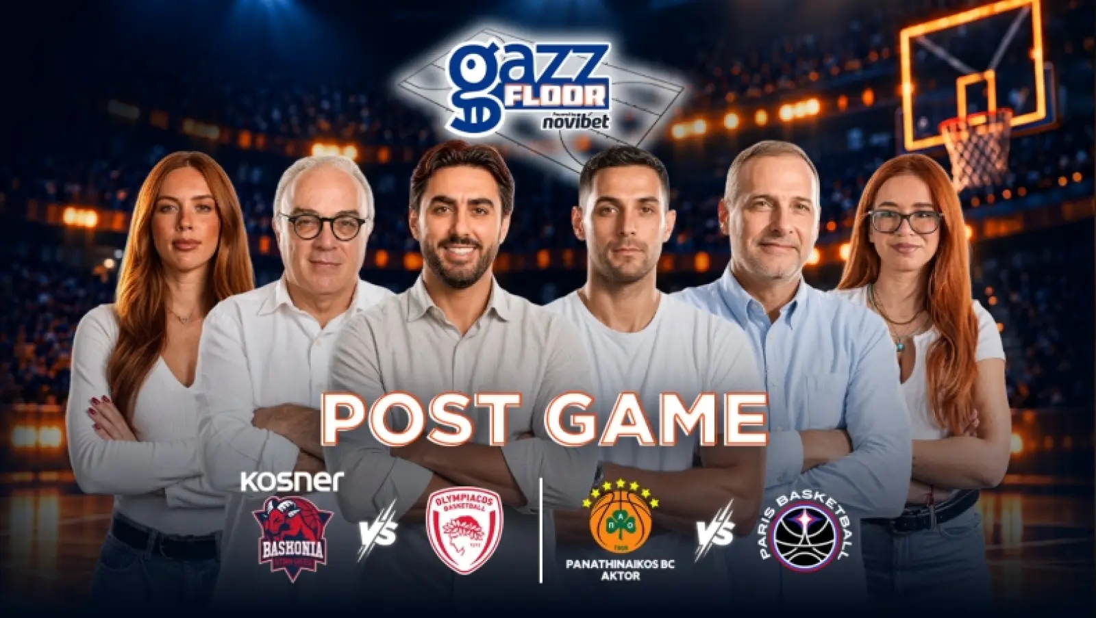 Gazz Floor by Novibet: Η πρεμιέρα Ολυμπιακού και Παναθηναϊκού στη Euroleague με super Post Game εκπομπή