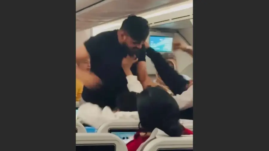 Άγριο ξύλο σε αεροπλάνο: Δύο άνδρες πιάστηκαν στα χέρια εν πτήσει - Βίντεο